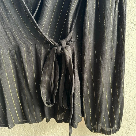 Francesca’s Karlena Stripe Faux Wrap Blouse - Picture 5 of 9